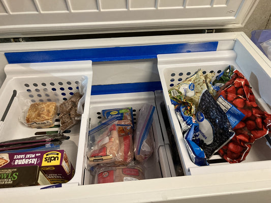Buying My First Freezer, Crazy About This Rail-Basket Organizing System! –  Between Naps on the Porch