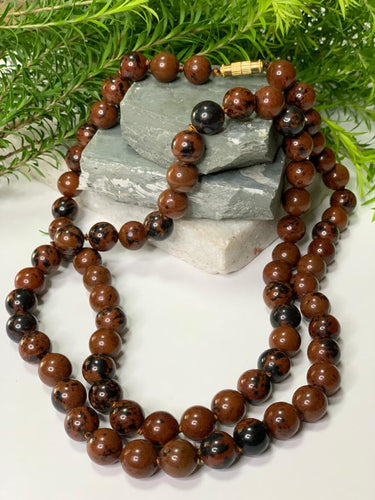 Obsidian Mala Beads Necklace - 