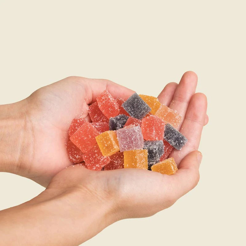 Handful of our tasty and colorful CBD gummies