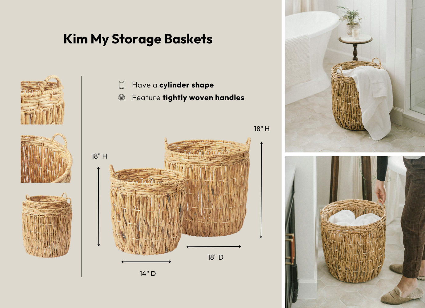 large organizers with wicker basket