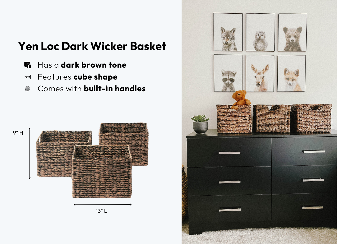 Yen Loc dark wicker basket