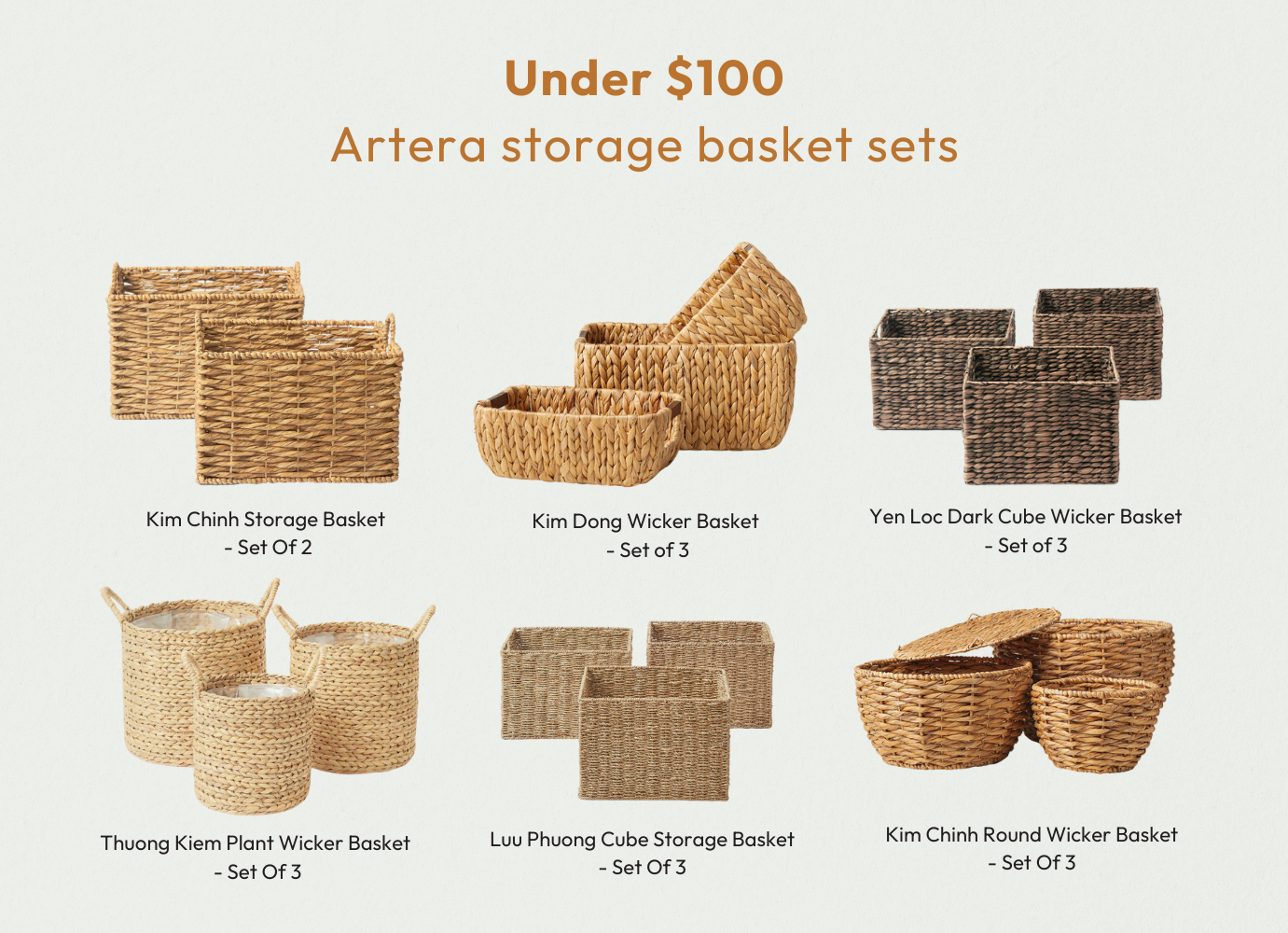 Artera Home storage basket sets