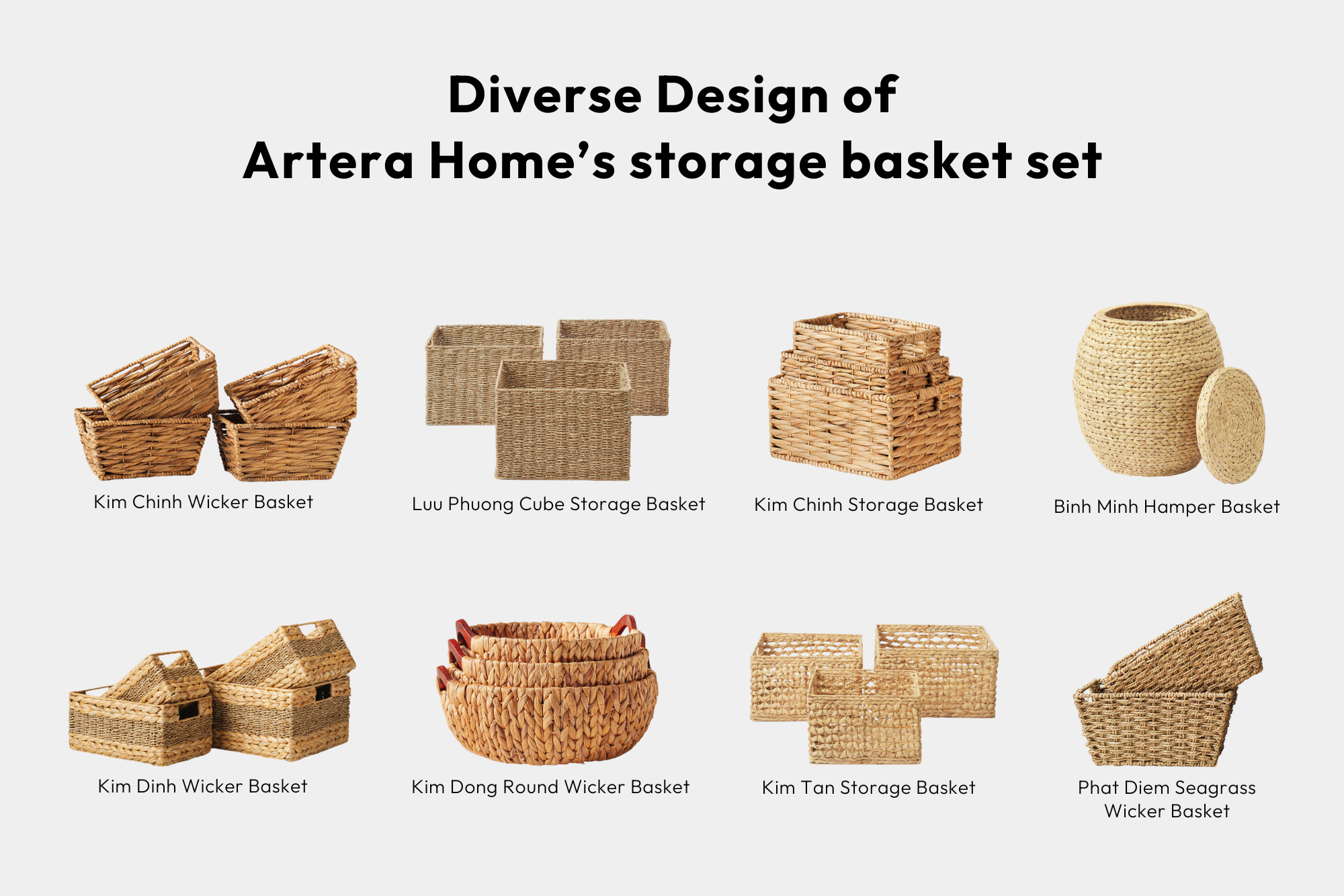 Wholesale storage baskets for interior design projects from Artera Home