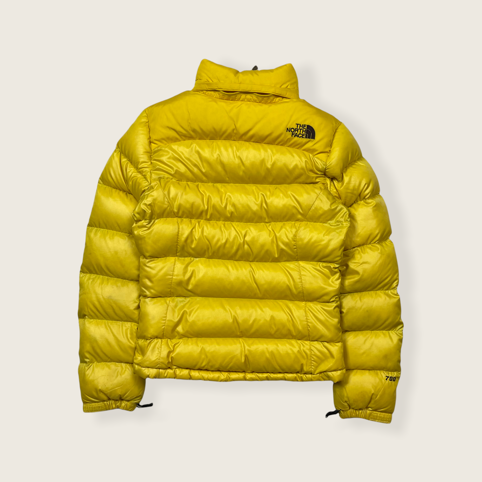 yellow north face puffer jacket womens