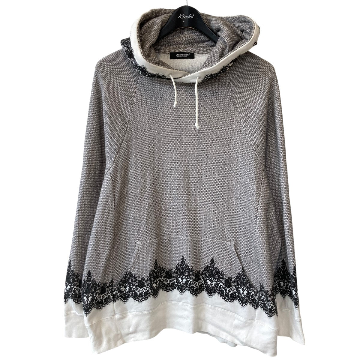 Lace-Detailed Hoodieレースプリント プルオーバーパーカーUCZ1802