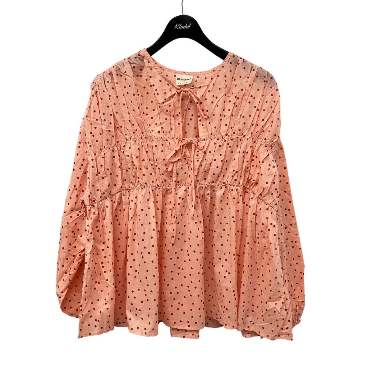 Coral Cotton Voluminous Top ドットブラウス ZZ3695