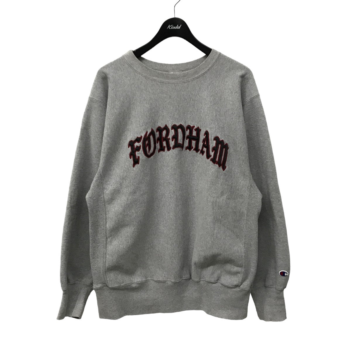 90s REVERSE WEAVE FORDHAMパッチ クルーネックスウェット 刺繍タグ初期