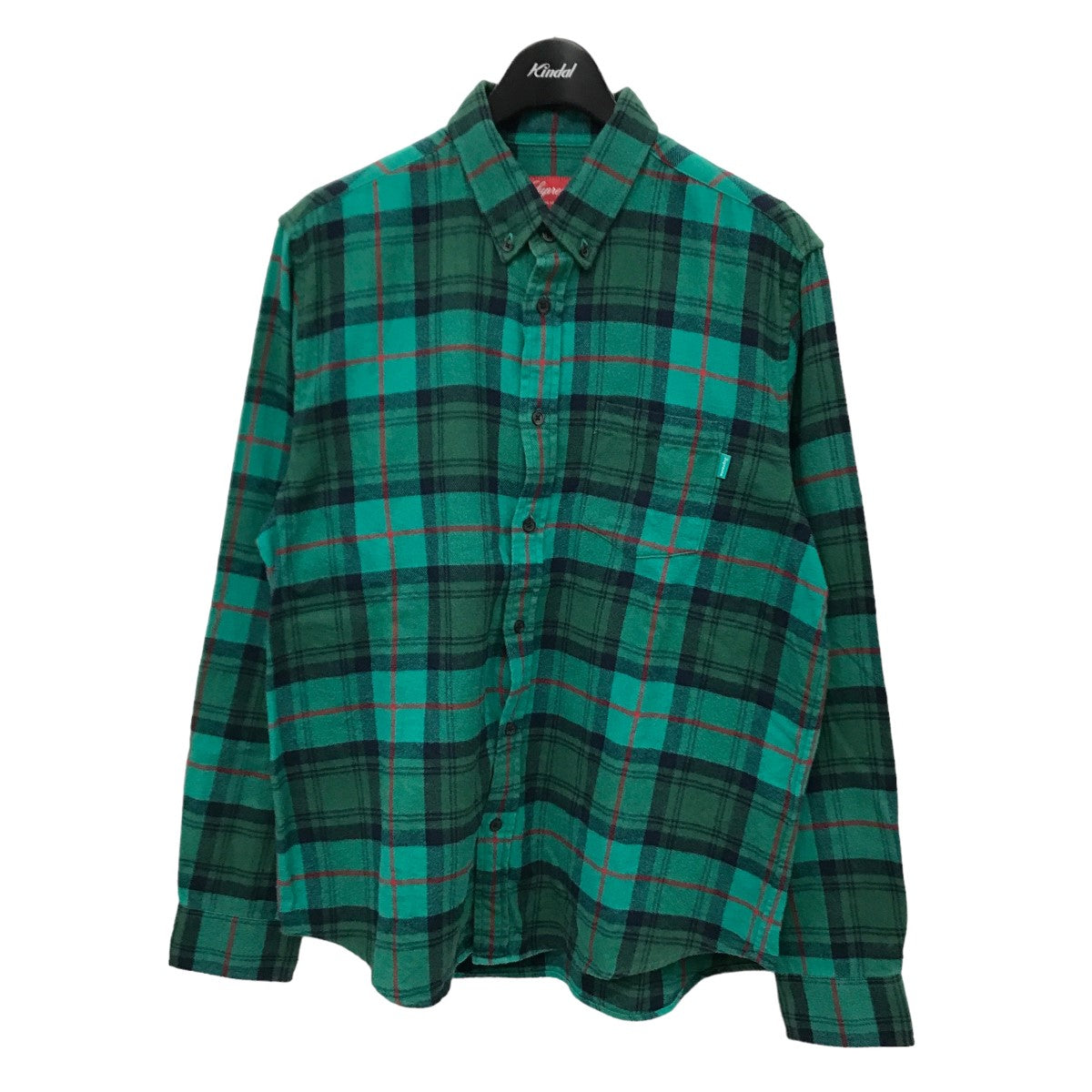 18AW Tartan L S Flannel Shirt Teal ネルシャツ