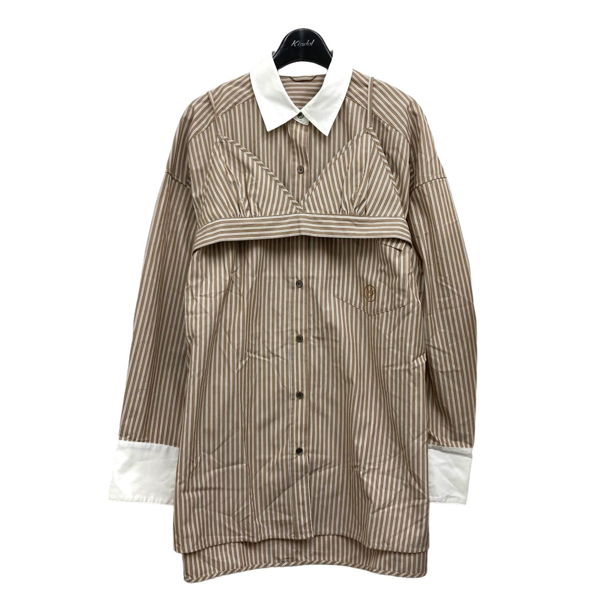 With Bra Stripe Easy Oversized Shirt ブラ付きストライプシャツ