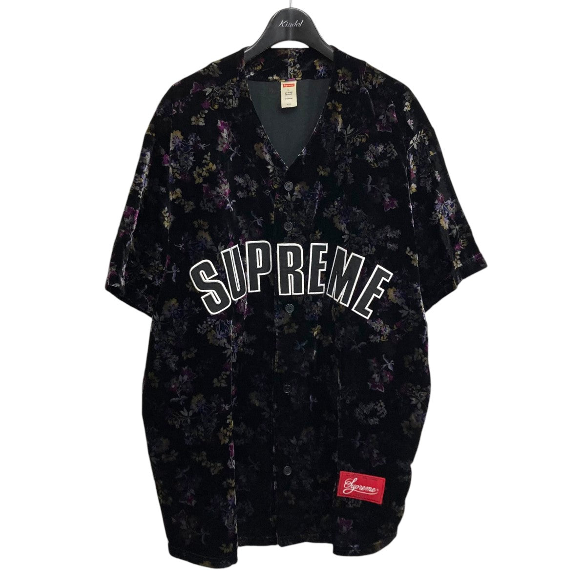 Floral Velour Baseball Jerseyベロア半袖シャツ