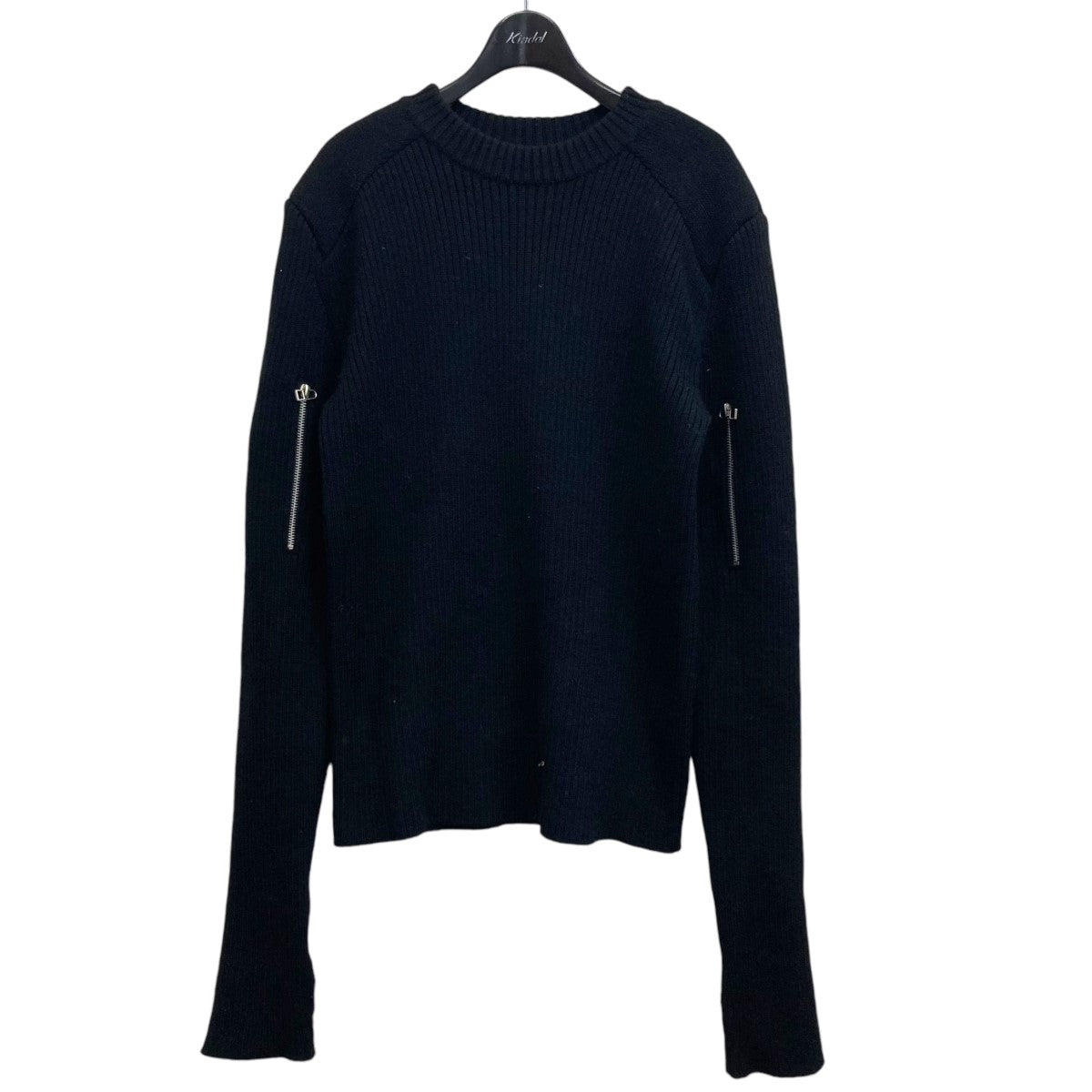 SHOULDER PAD KNIT SWEATER ショルダーパッドジップニット