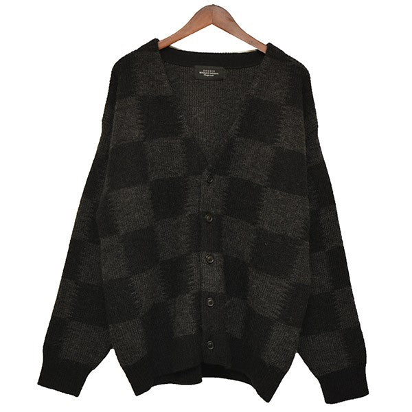 2023AW　Checkered flag cardigan　チェッカーフラッグモヘヤカーディガン