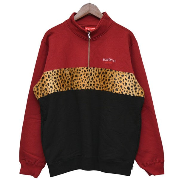 2018AW　Leopard Panel Half Zip Sweatshirt　レオパード切替プルオーバースウェット