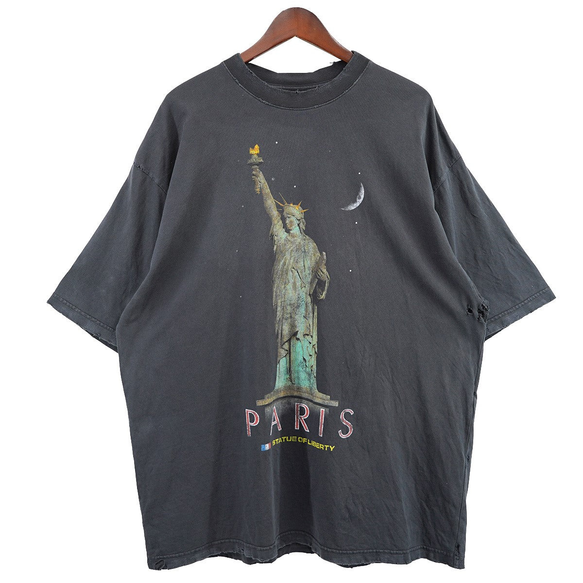 24AW 自由の女神 PARIS ダメージ ヴィンテージ加工Tシャツ