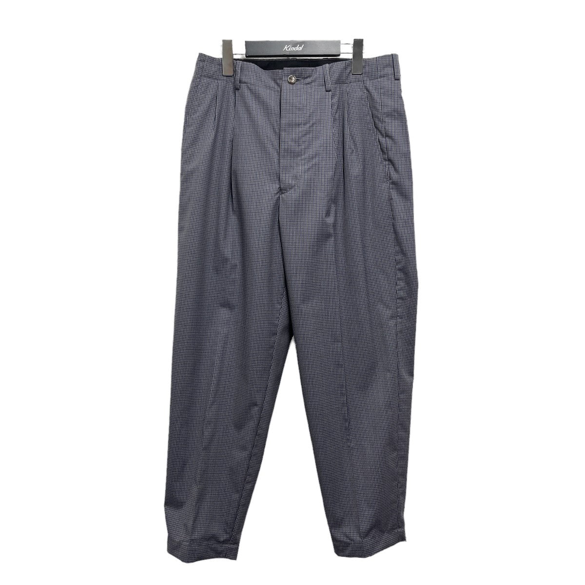 Checked Wool Pleated Trousers