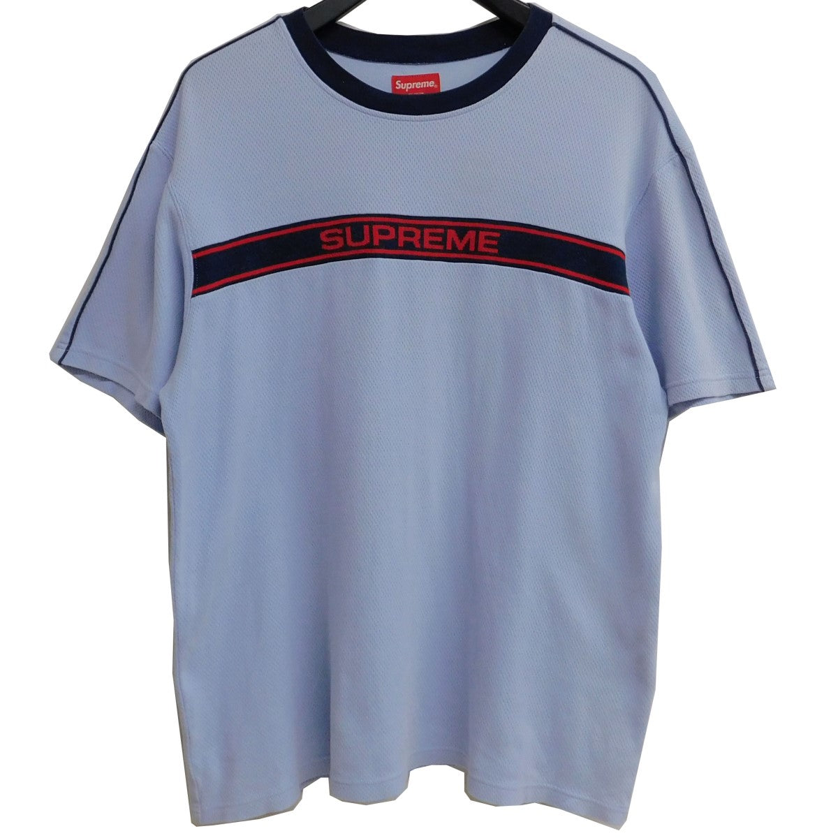 chest stripe logo ss top Tシャツ