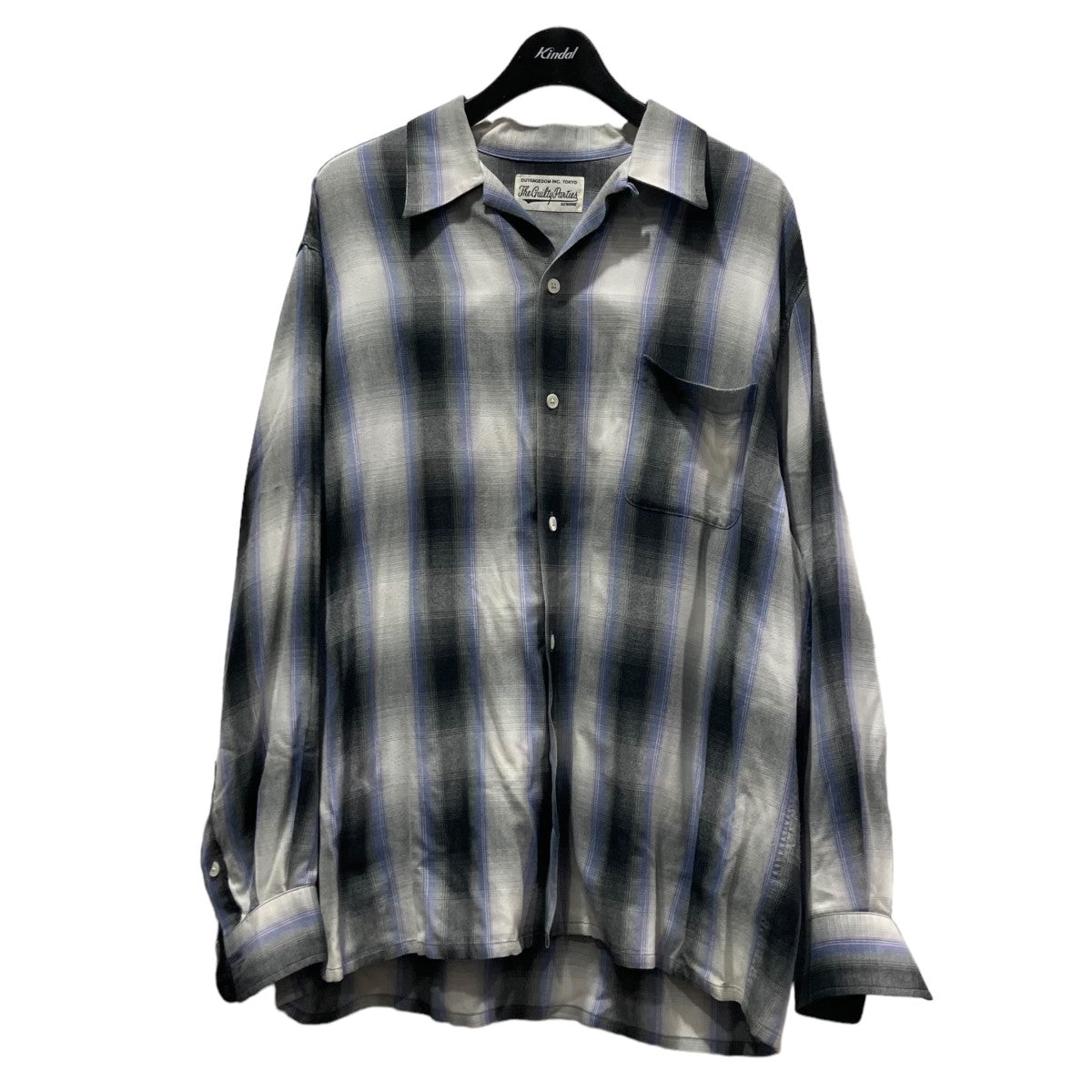 22SSOMBRE CHECK OPEN COLLAR SHIRT L Sチェックシャツ