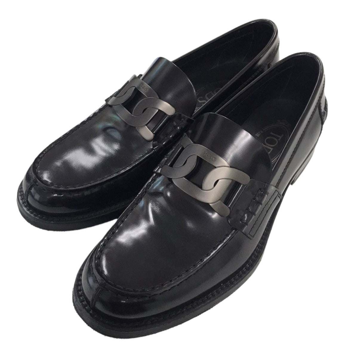 【KATE metal chain leather loafer shoe】 チェーンリンクローファー