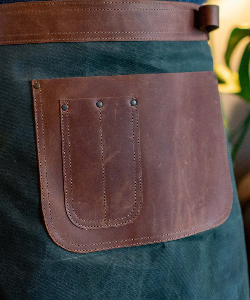 Waxed Canvas Leather Half Apron by Fashion Racing