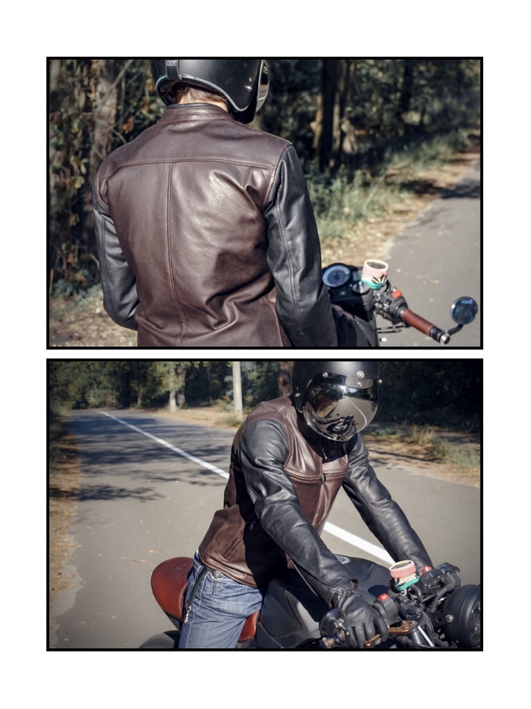 Men's leather jacket, custom motorcycle jacket by Fashion Racing