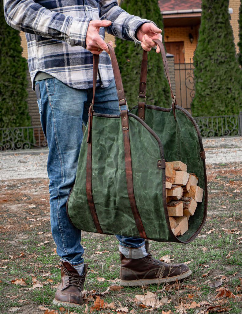 Дрова Древовоз | Canvas Log Carrier | Handcrafted | Personalised Gift by Fashion Racing