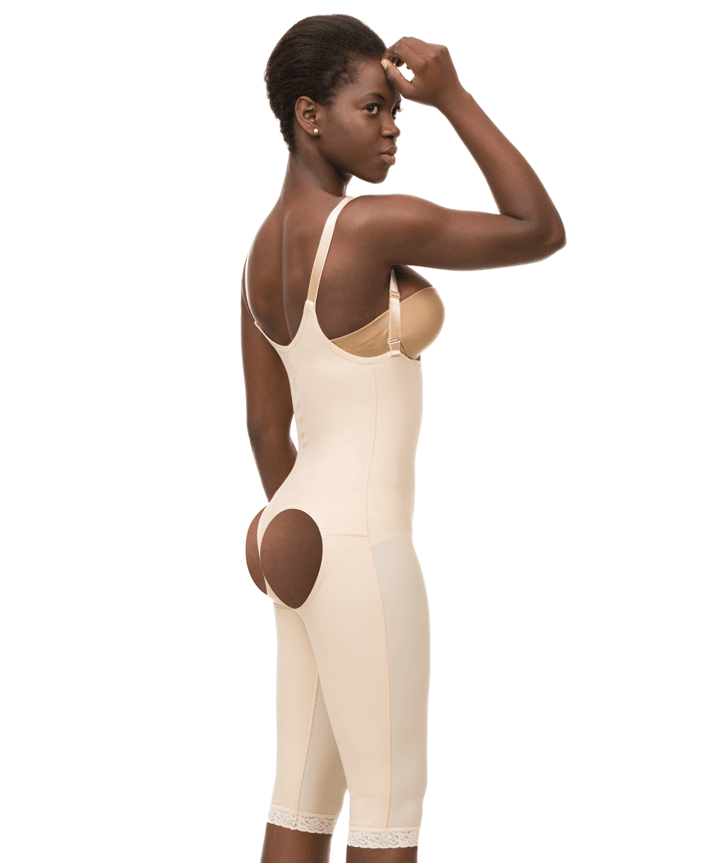 Fresh & Light with Mid-High Compression Bodysuit Shapewear Open-Bust Mid-Thigh  Bodysuit Tummy to Thighs Slimmer Fajas R at  Women's Clothing store