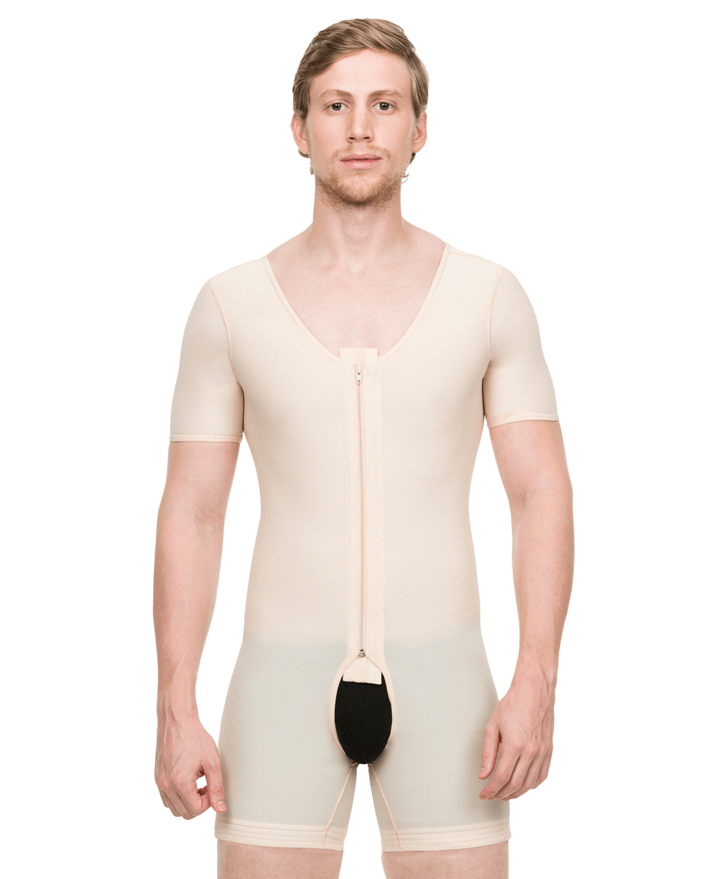 Isavela Body Suit Below the Knee Length W/Suspender Closed Buttocks Enhancing  Compression Girdle W/Zipper (BE07-BK) (XS, Beige) at  Women's  Clothing store