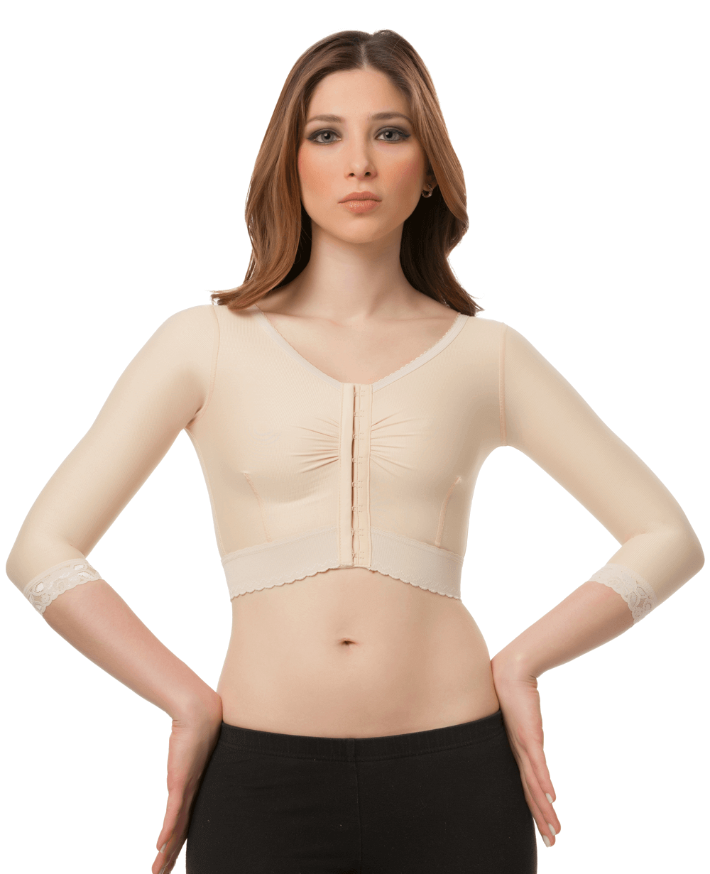  Isavela Low Waist Abdominal Above Knee Compression Girdle  W/Zipper on Both sides (GR11) (XS, Beige) : Clothing, Shoes & Jewelry