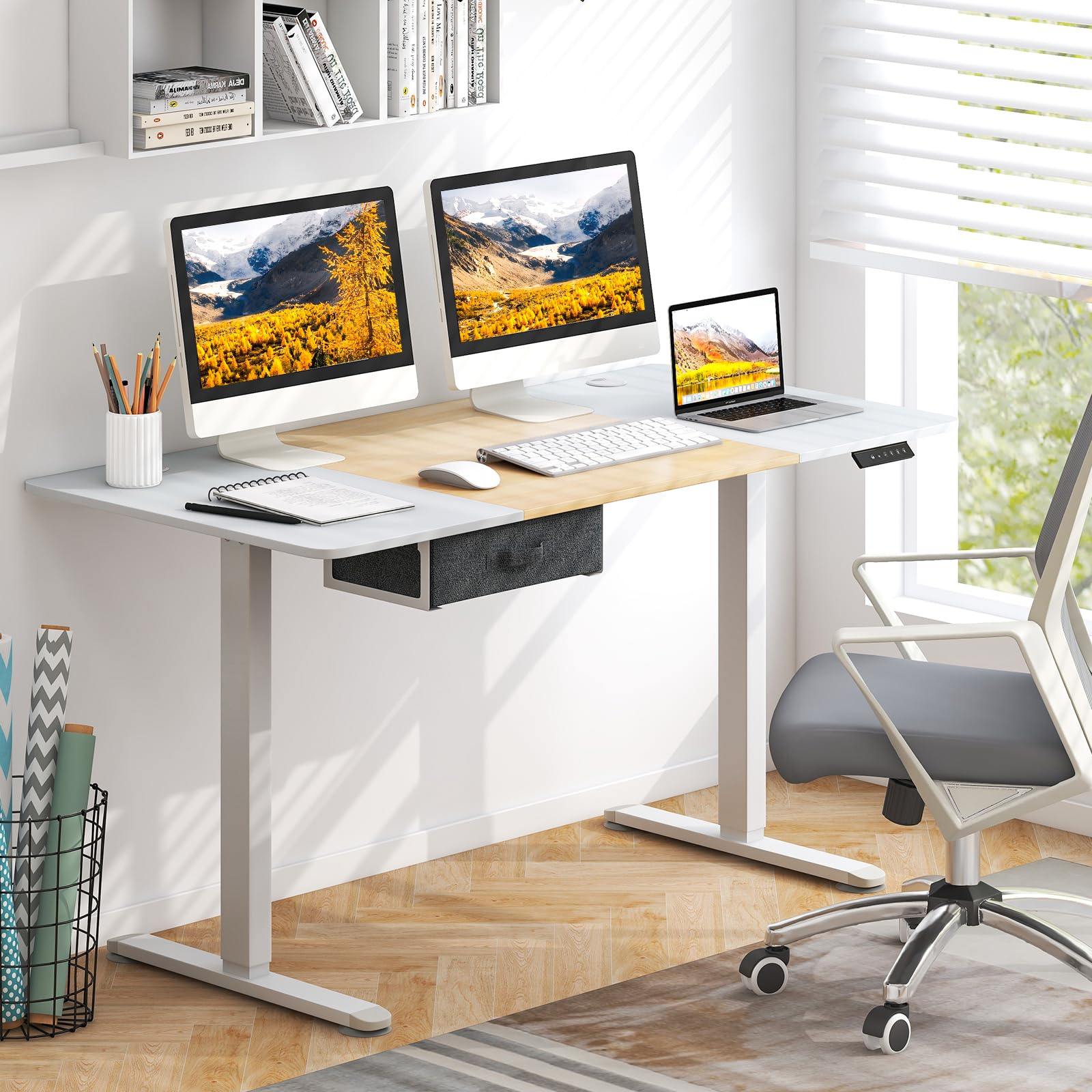 FLEXISPOT EF1 2-Tier Height Adjustable Electric Standing Desk (48 x 24)  $180 + Free Shipping