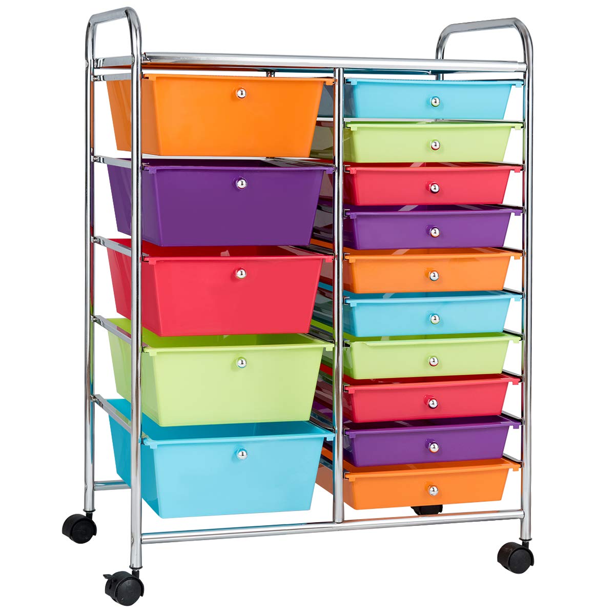 10 Drawer Rolling Storage Cart Tools Scrapbook Paper Office School Org –  Giantexus