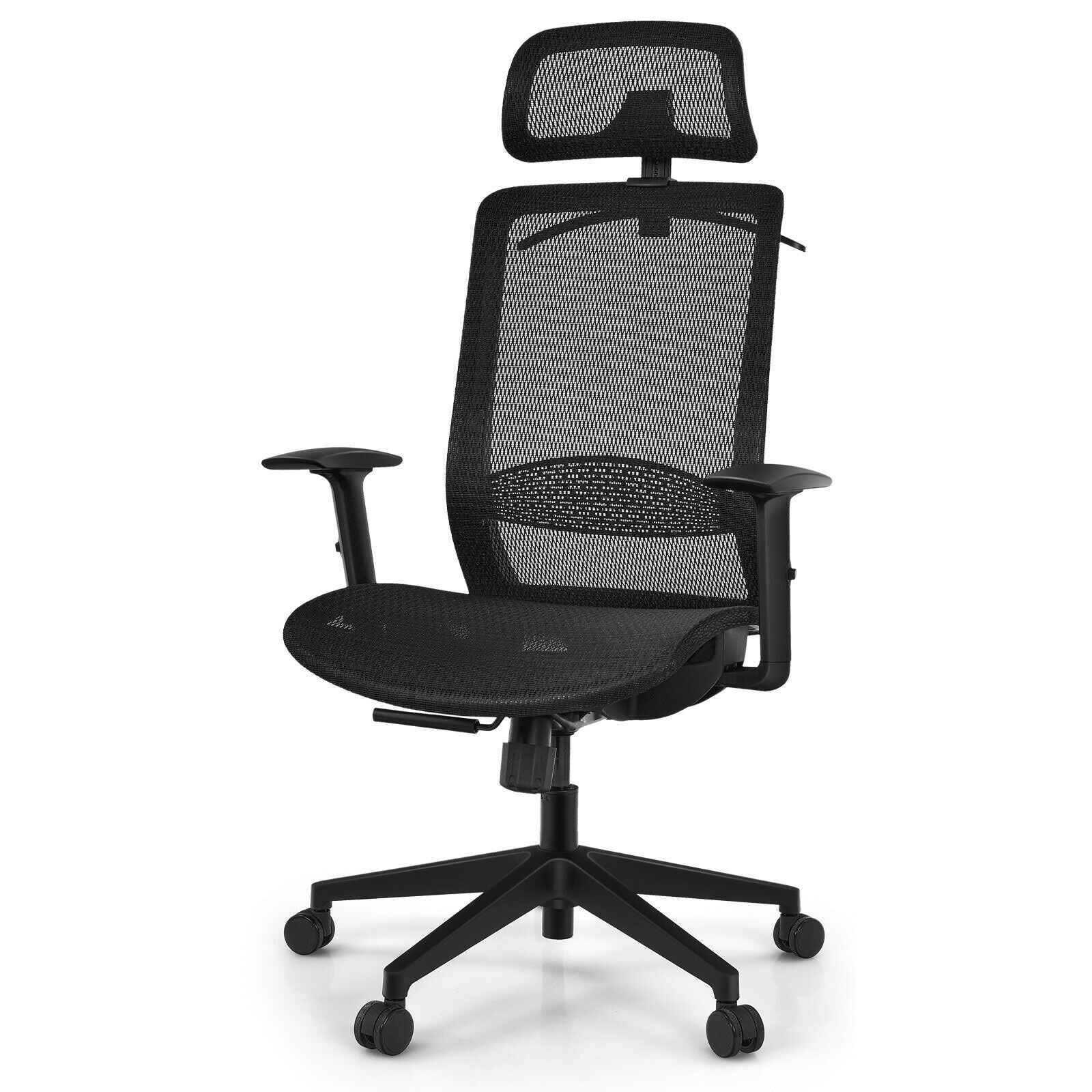 Giantex High Back Mesh Office Chair, Ergonomic Executive Chair w/Adjustable  Reclining Angles, Lumbar Support & Coat Hanger, Rolling Computer Desk Chair,  Grey 