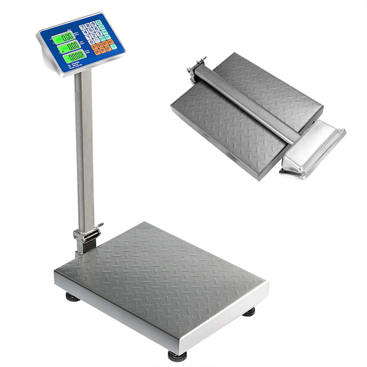 PCR-3115 300 Kg Electronic Floor Scale Heavy Duty 660 Lb x 0.1 Lb Postal  Scale LCD Digital Platform Weight Scale Balance Measuring Tool,Scale