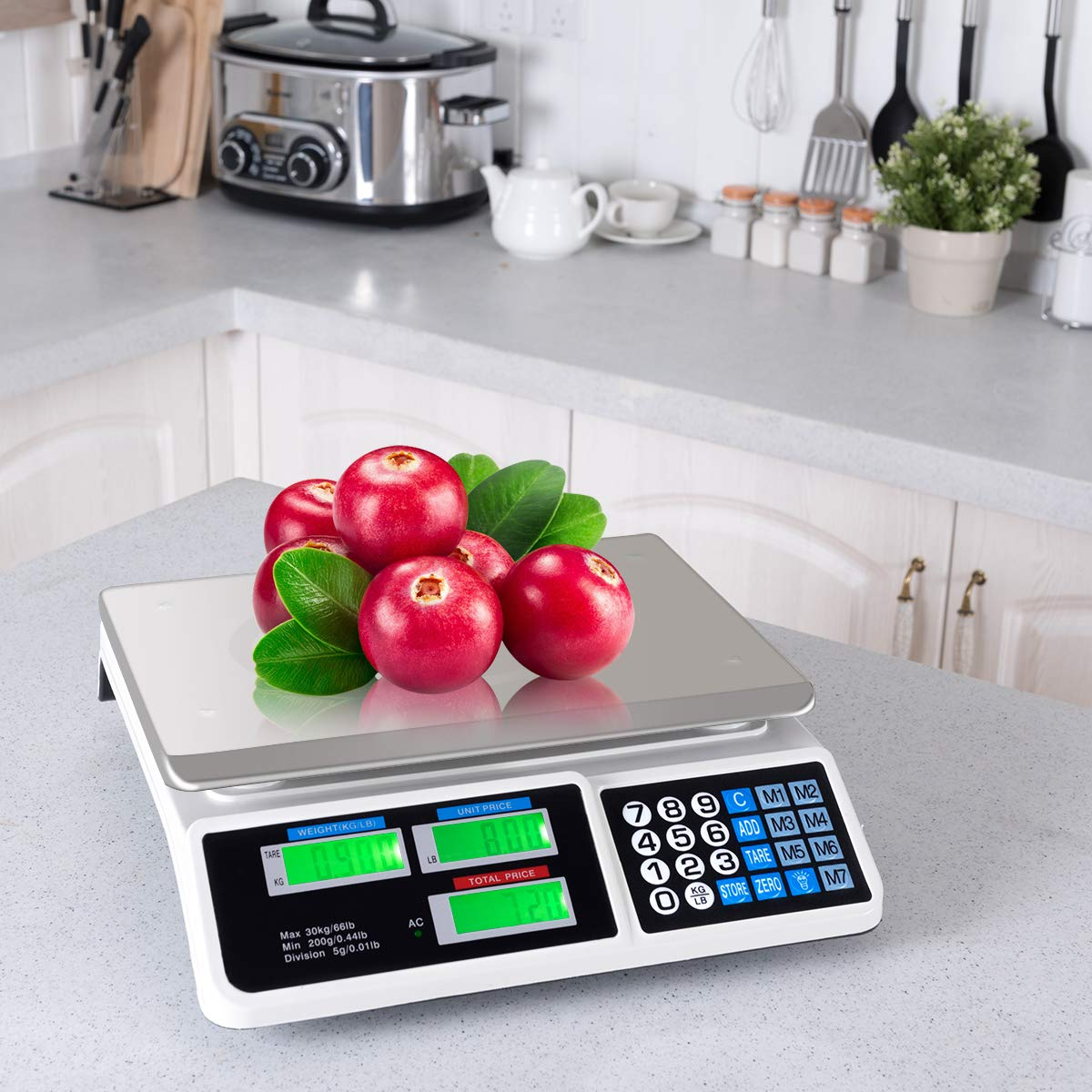 660 Lbs Platform Scale 16X20 Flat Bed With Price Cost Calculator, Floor  Heavy Duty Folding Scale, High-Definition Lcd Display, Luggages Packages  Meat Produce Feed Product Weight 19 Lbs 15306NEW 