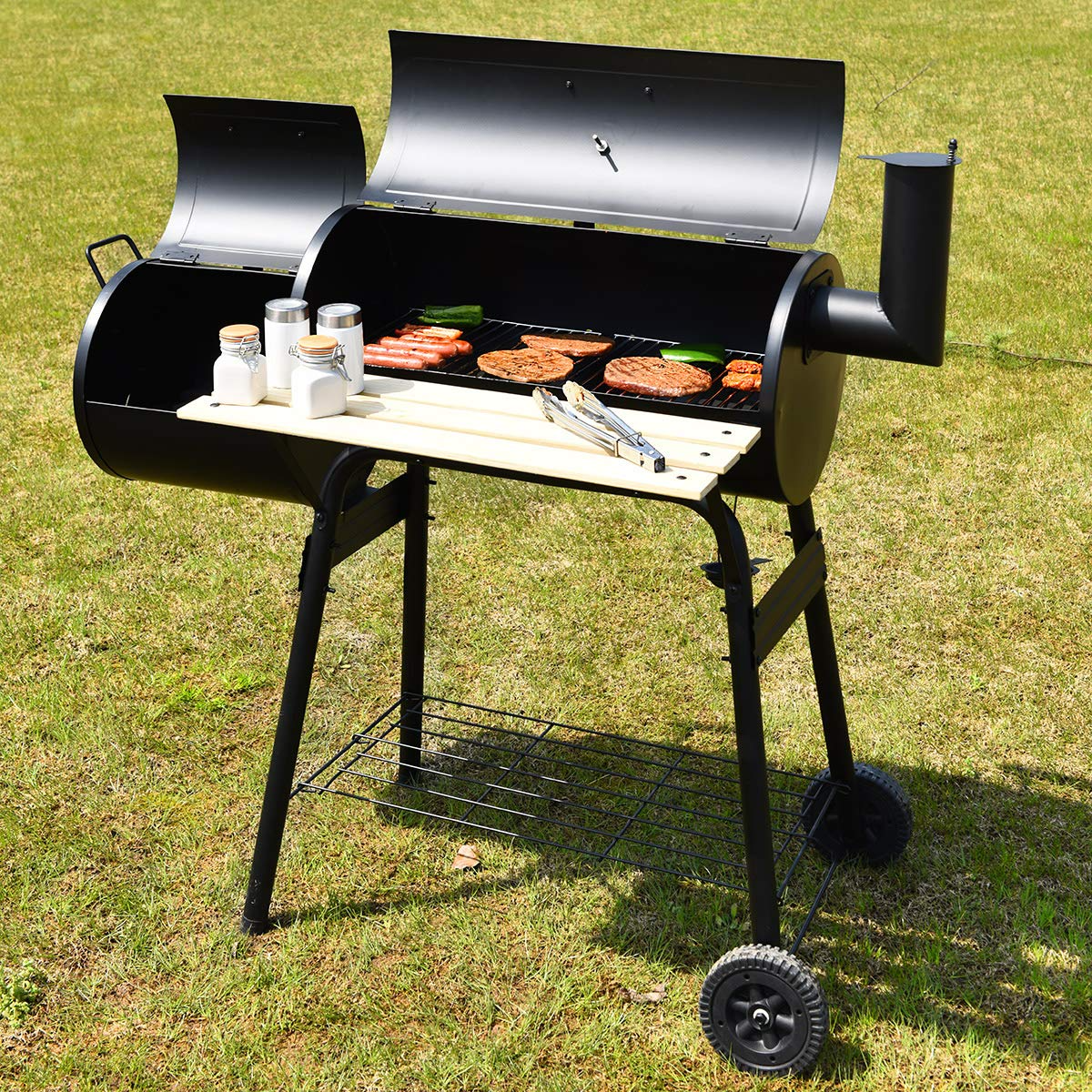 Costway 1350-Watt Outdoor Garden Camping BBQ Electric Grill in Black with 4 Temperature Setting