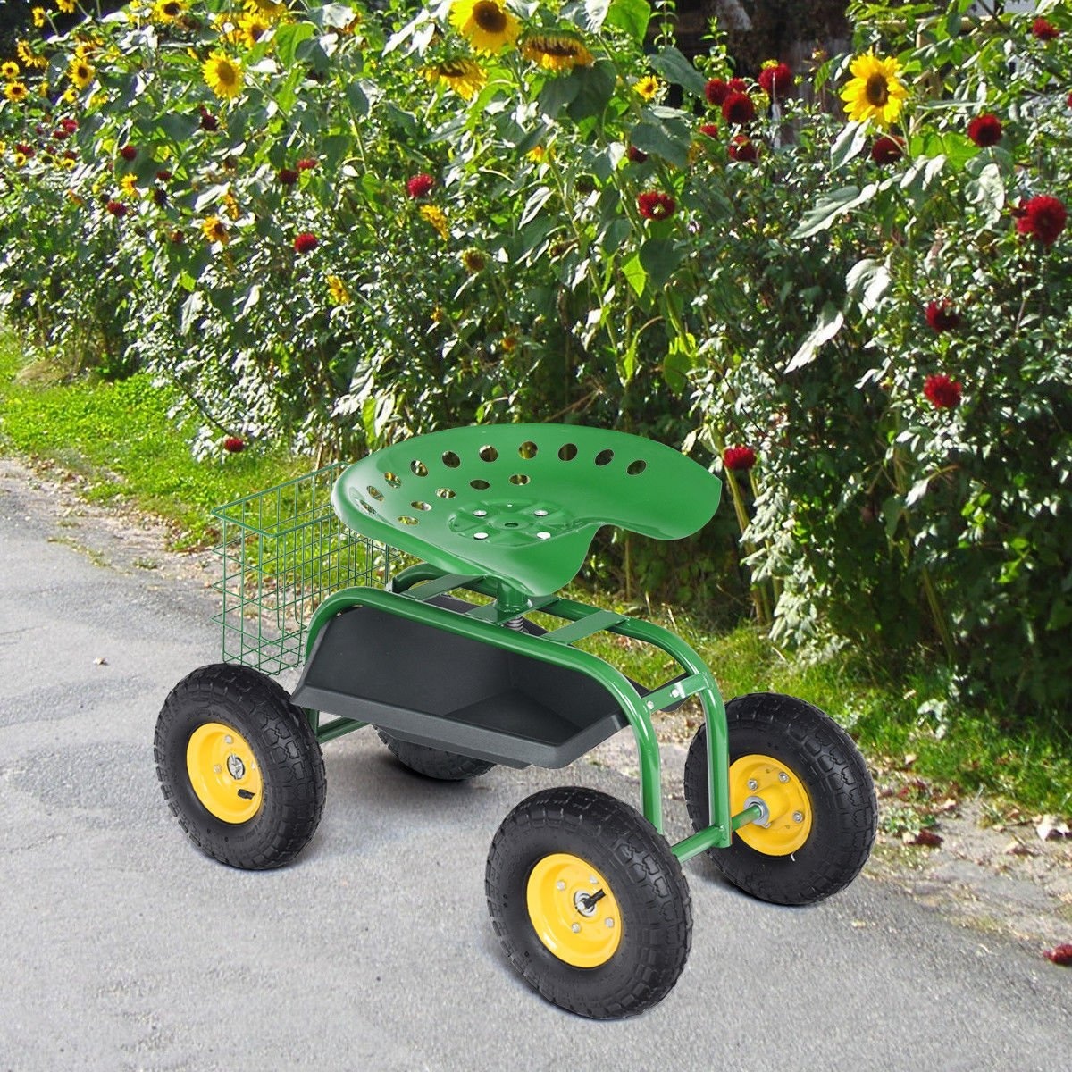 Giantex Garden Hose Reel Cart - Water Hose Cart with 4 Wheels