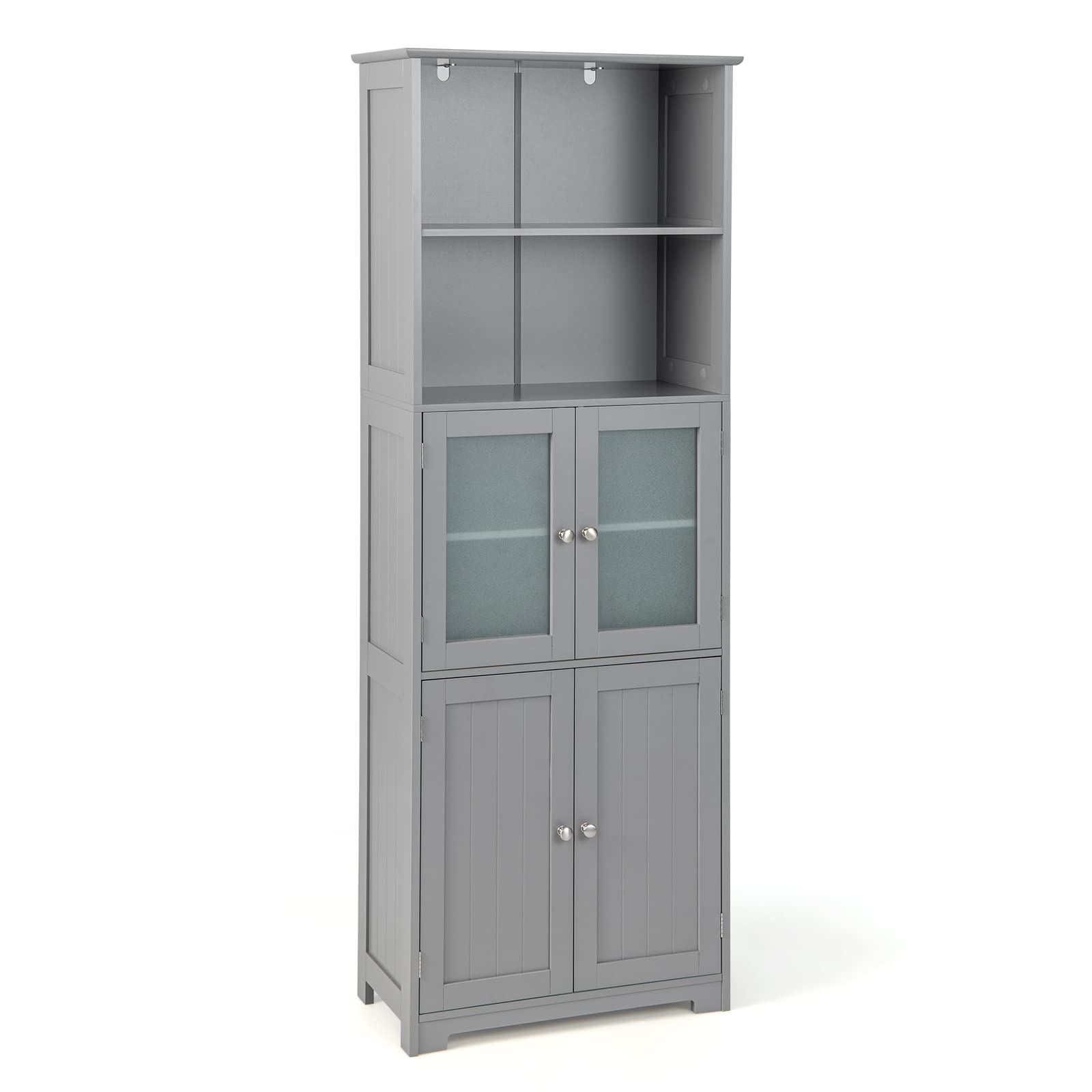 Giantex Large Bathroom Floor Cabinet, Freestanding Multipurpose Storage Cabinet with Drawer, 2 Open Shelves and Door Cupboard for Bathroom, Living