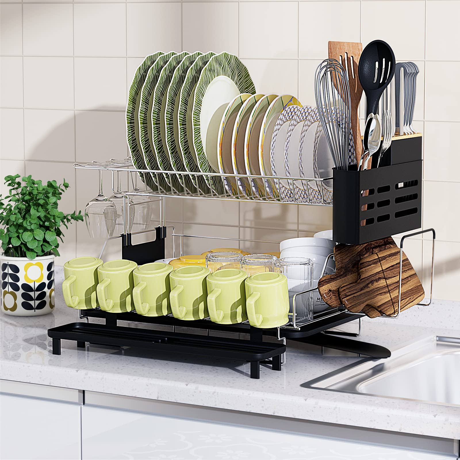 Over Sink (31≤Sink Size≤39.5) Dish Drying Rack (Expandable