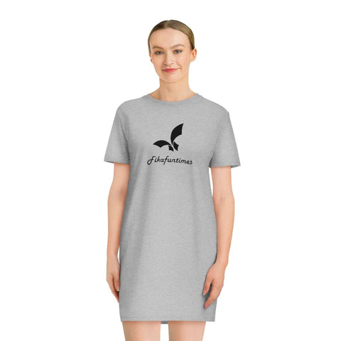 Organic Fikafuntimes Logo Print Crew Neck Tee Dress