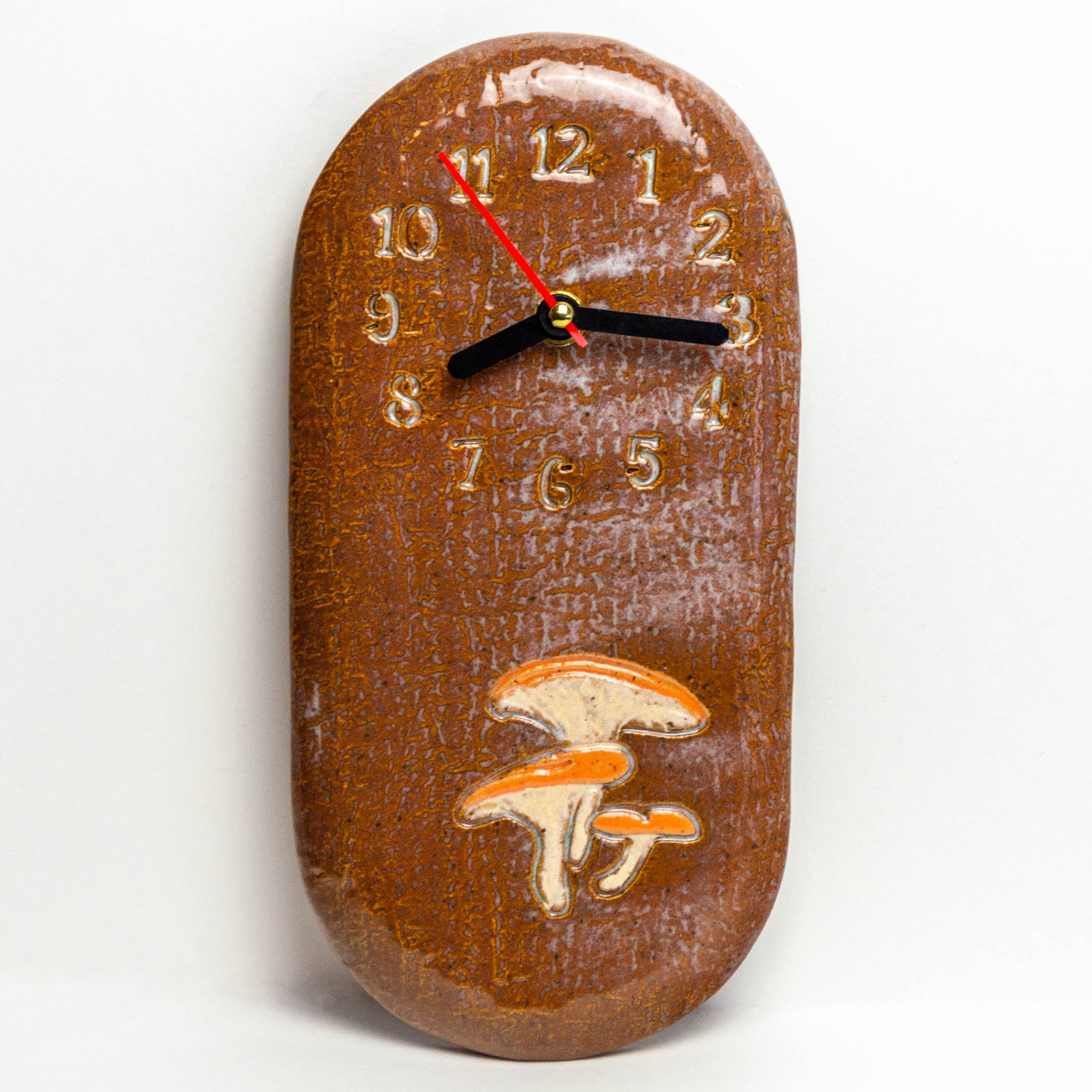 Jack-O'-Lantern Mushroom Brown Wall Clock
