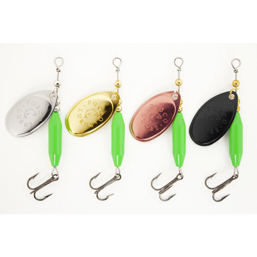 Fosco Handmade Fishing Lures • Green Inline Spinner • Single Hook • Made By  Hand In Canada – Fosco Fishing Lures