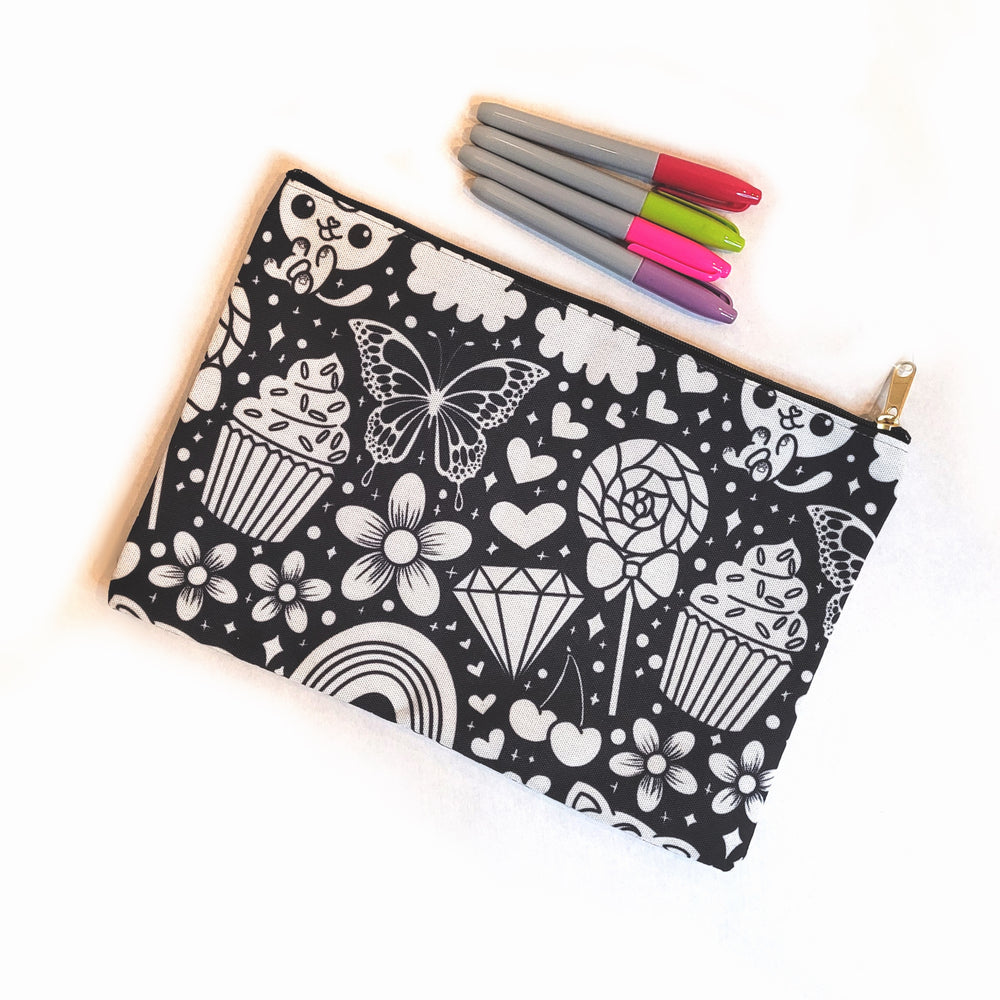 Hibiscus Rose Color Your Own Pouch – Coloring Your Own