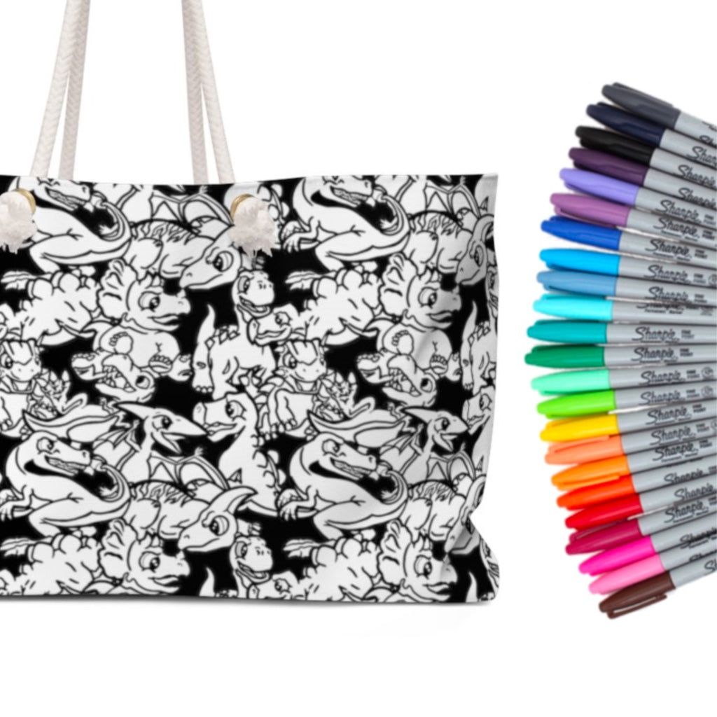 Flower Abundance Jumbo Tote – Coloring Your Own