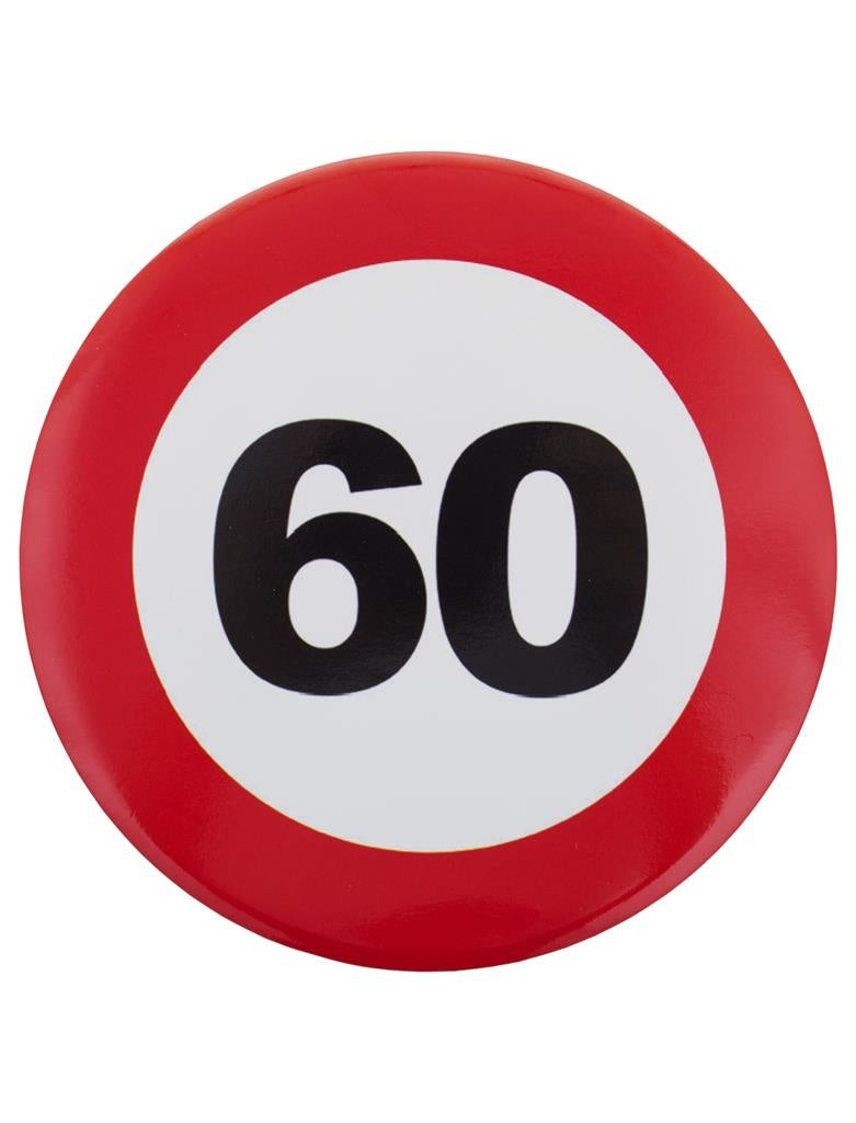 Leuke 60e verjaardag button als verkeersbord