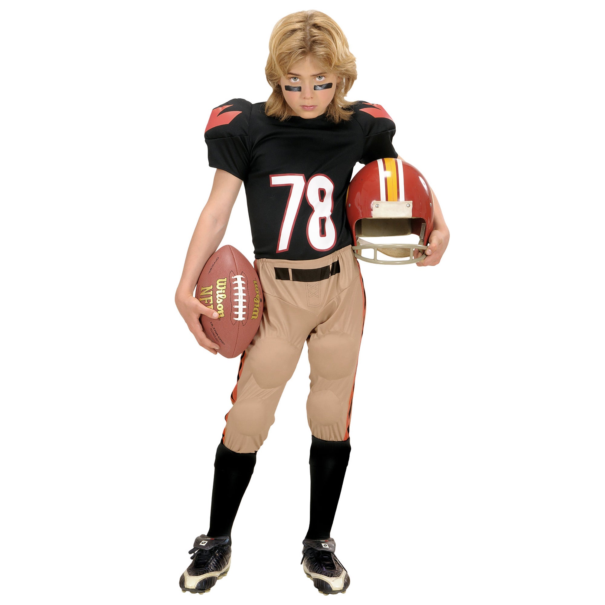 Carnavalskleding kinderen: American Football-player de luxe (rugby)