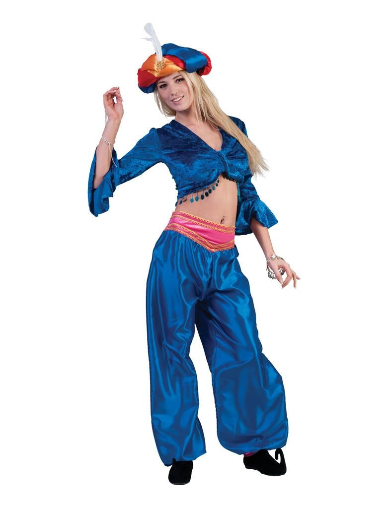 Broek Ali Baba vrouw deluxe blauw