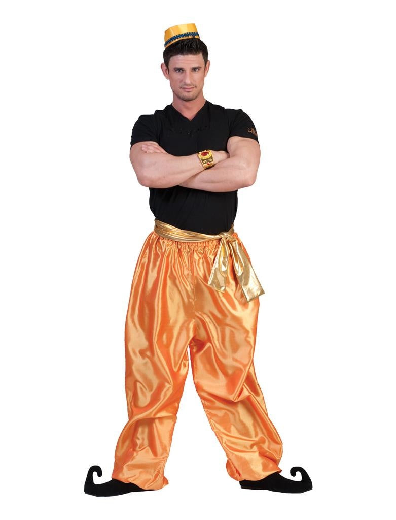 Broek Ali Baba deluxe goud/oranje met band