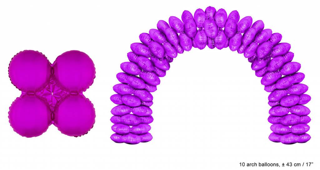 Folieballonnen ballonboog Fuchsia (10 stuks)