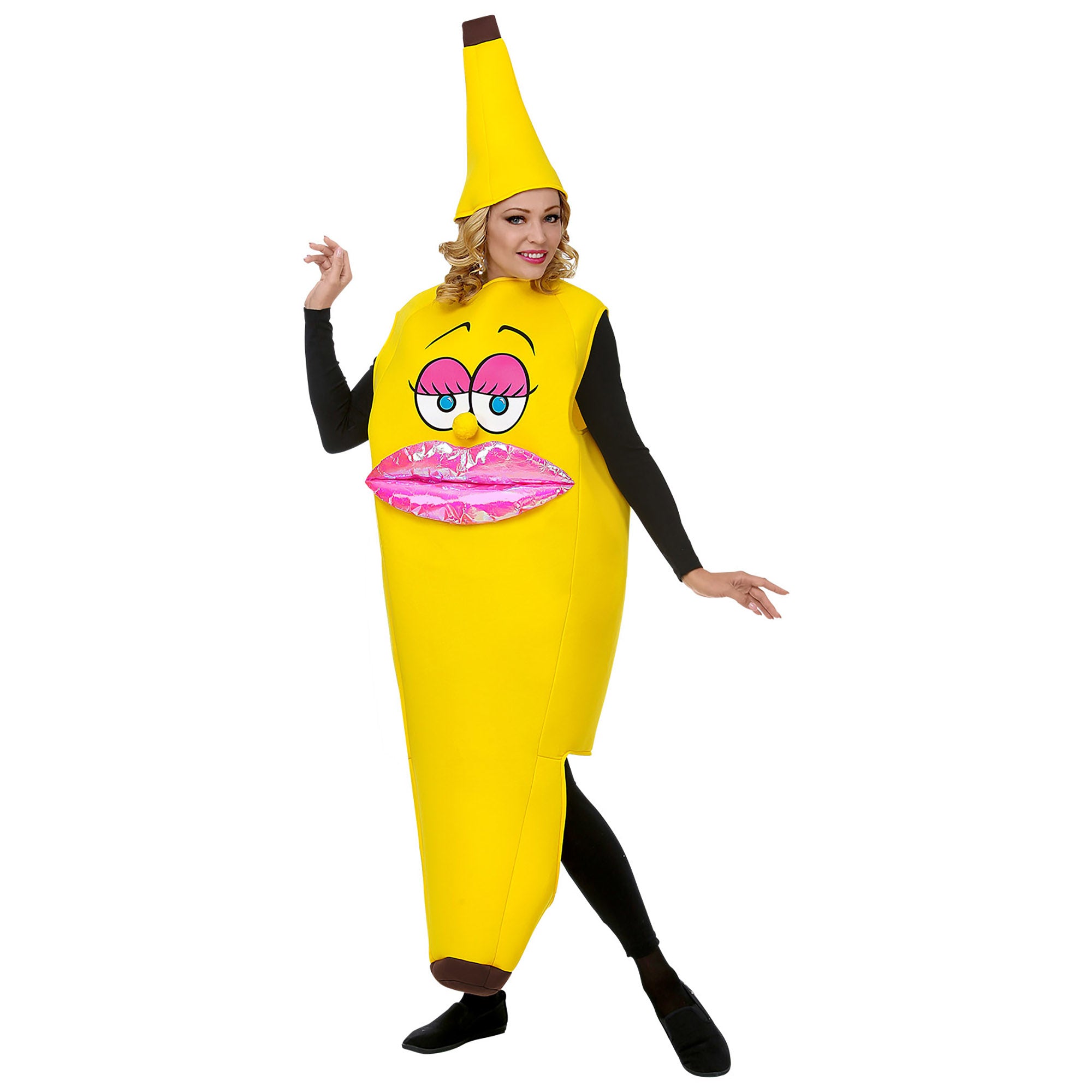 Widmann - Natuur Groente & Fruit Kostuum - Lekker Geel Hapje Miss Banana - Vrouw - geel - One Size - Carnavalskleding - Verkleedkleding