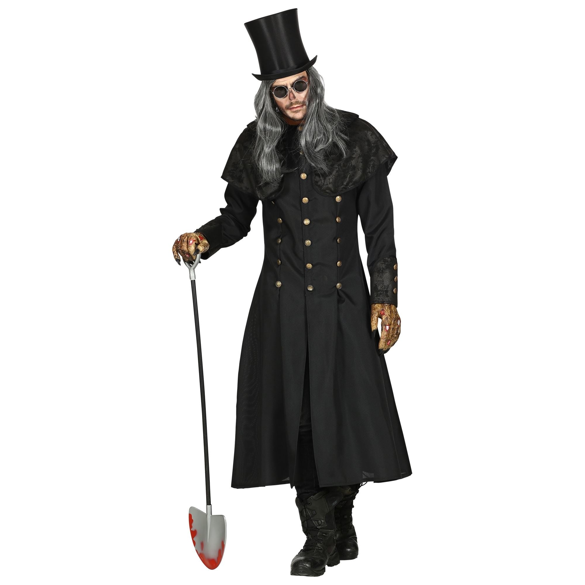 Widmann - Halloween Kostuum - Gotische Grafdelver Begrafenisondernemer - Man - zwart - XL / XXL - Halloween - Verkleedkleding