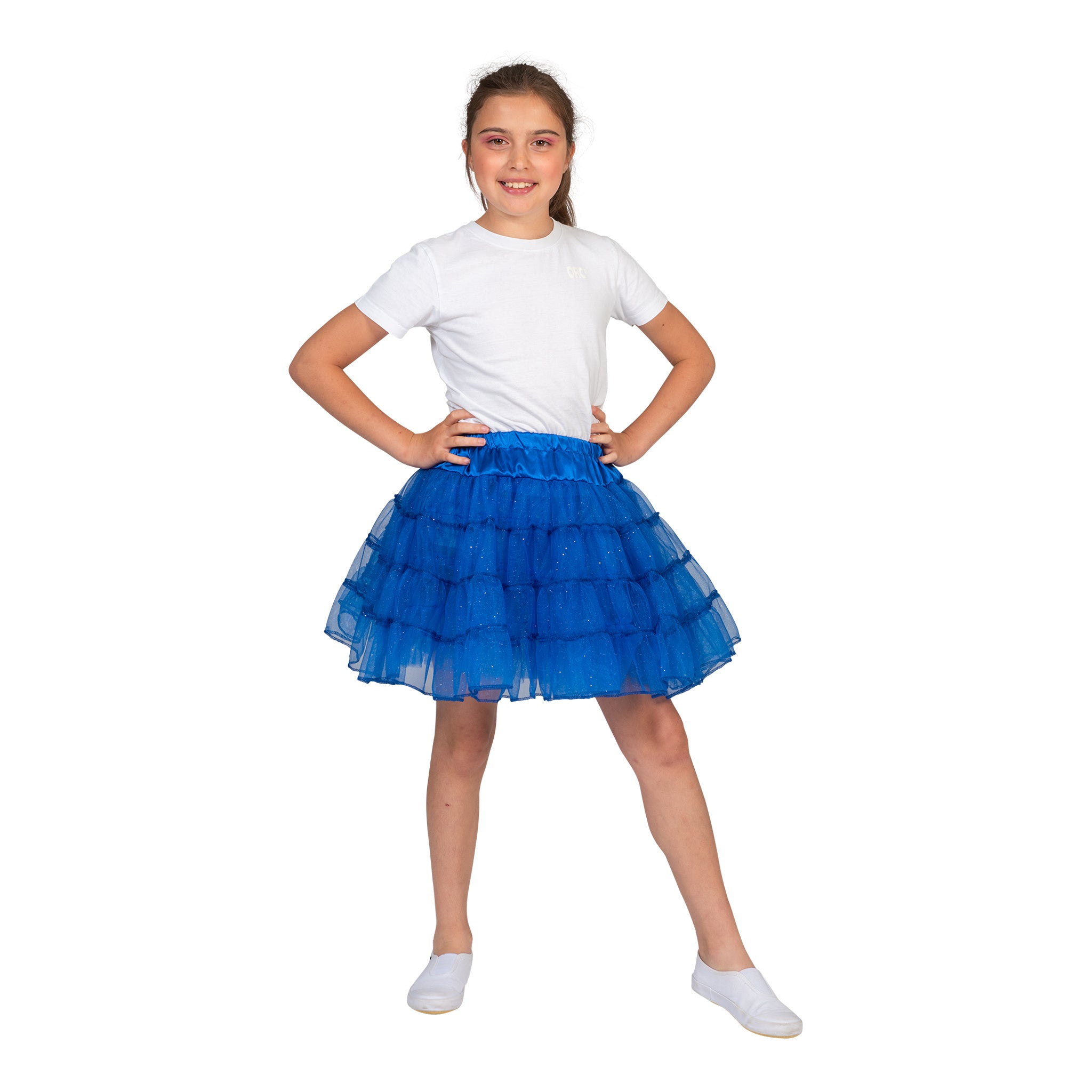 Mooie volle blauwe tule rok Sterre kinderen 128-158cm